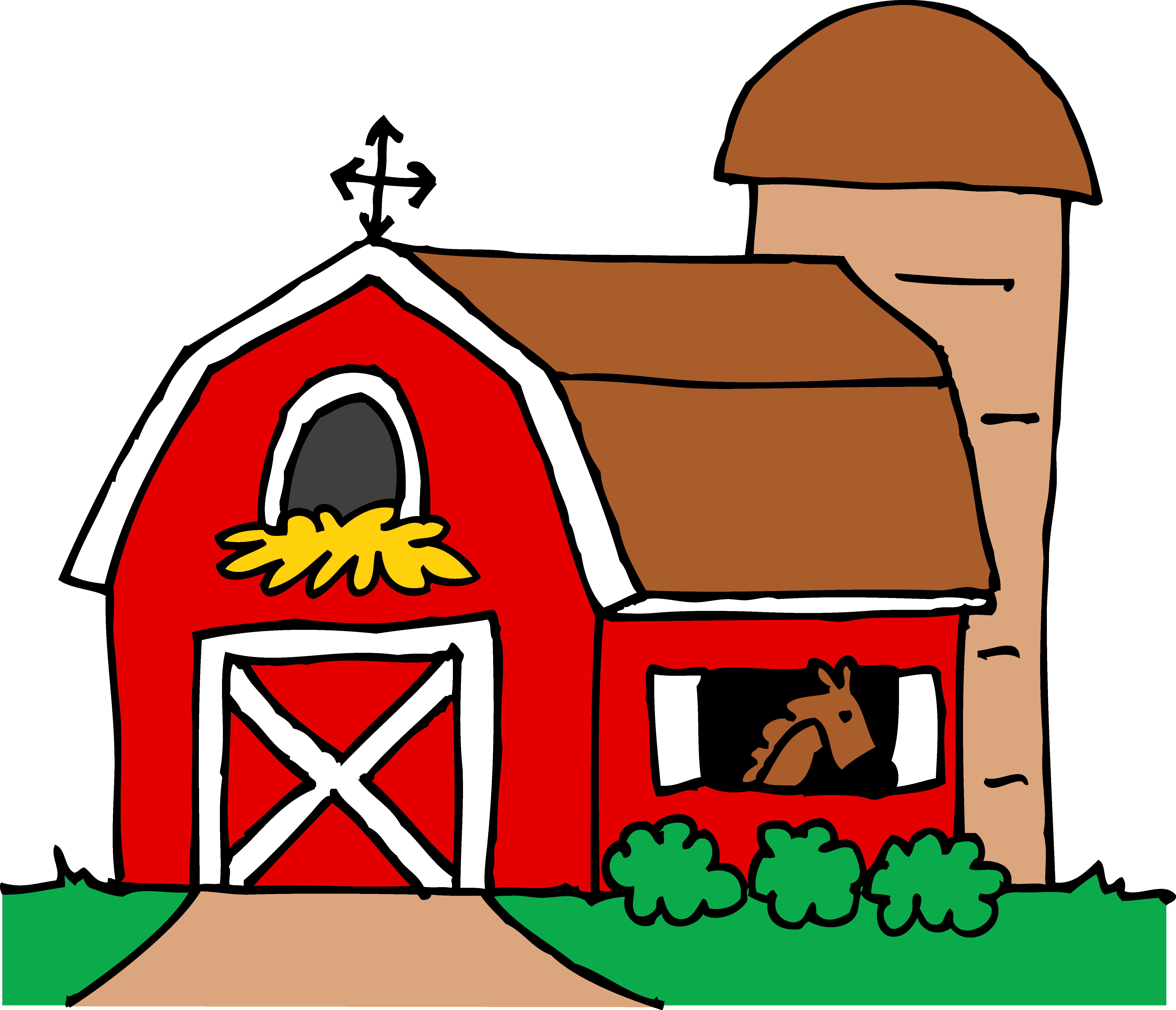 5583x4793 Little Red Barn Clipart