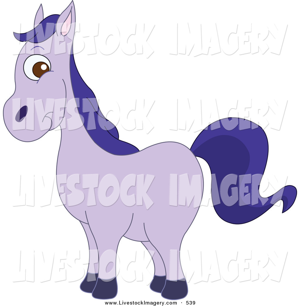 1024x1044 Clip Art Of A Cute Barnyard Purple Horse Or Pony In Profile By