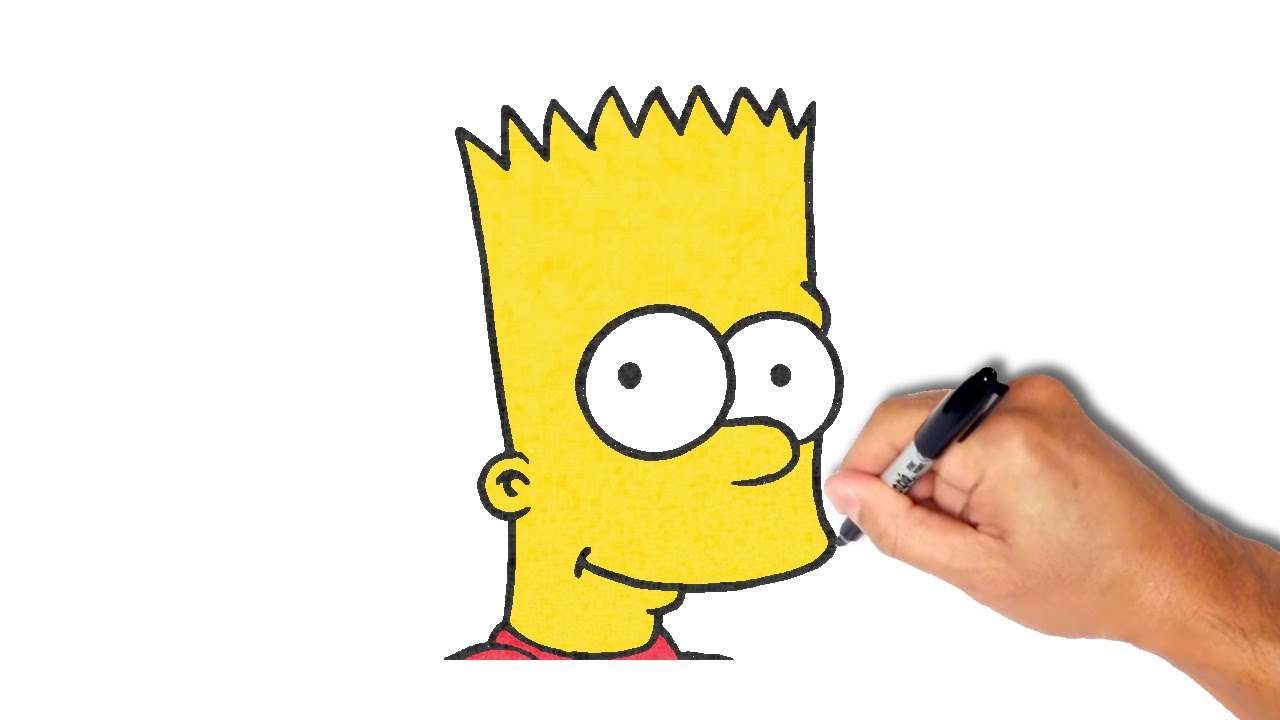 1280x720 How To Draw And Paint Bart Simpson [Very Simple]