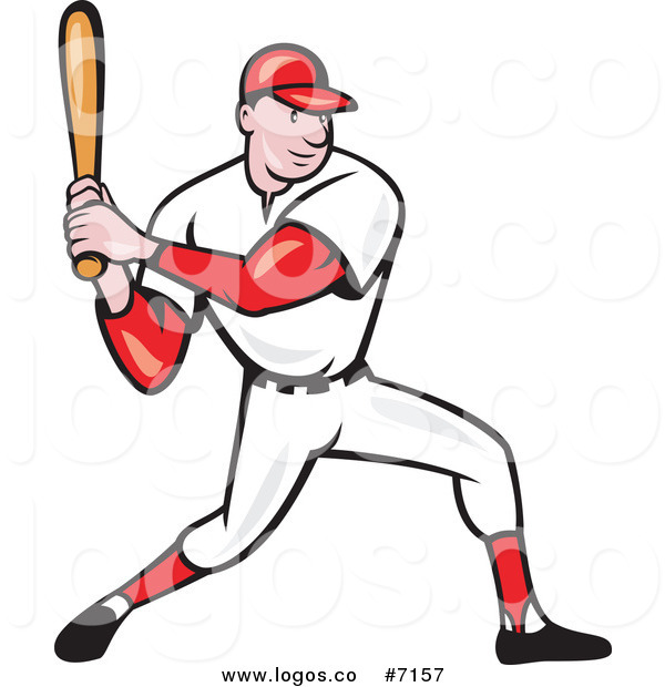600x620 Royalty Free Clip Art Vector Logo Of A Baseball Player Batting By