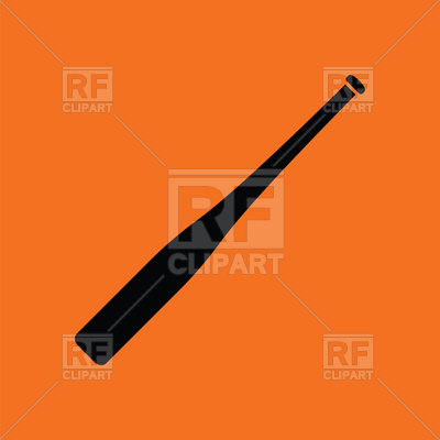 400x400 Silhouette Of Baseball Bat On Orange Background Royalty Free