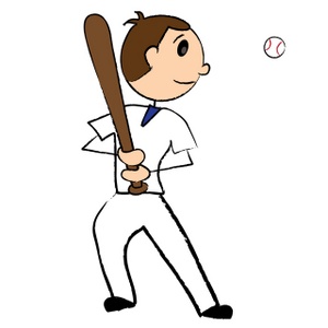 300x300 Baseball Player Clipart Image
