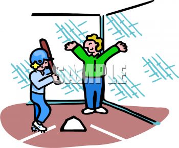 350x290 People Playing Baseball With The Batter Approaching Home Plate