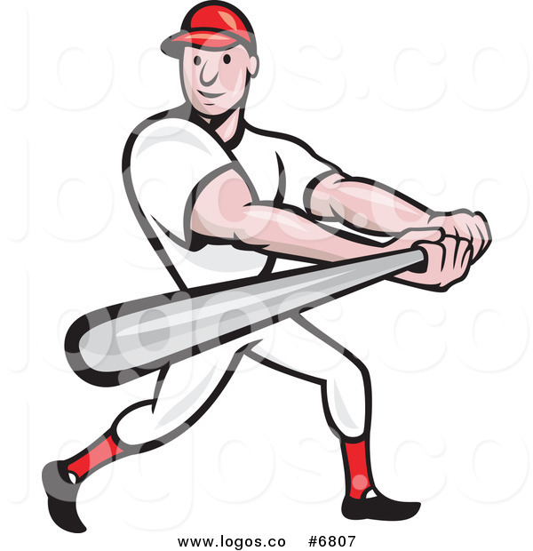 600x620 Royalty Free Clip Art Vector Logo Of A Baseball Player Batting By