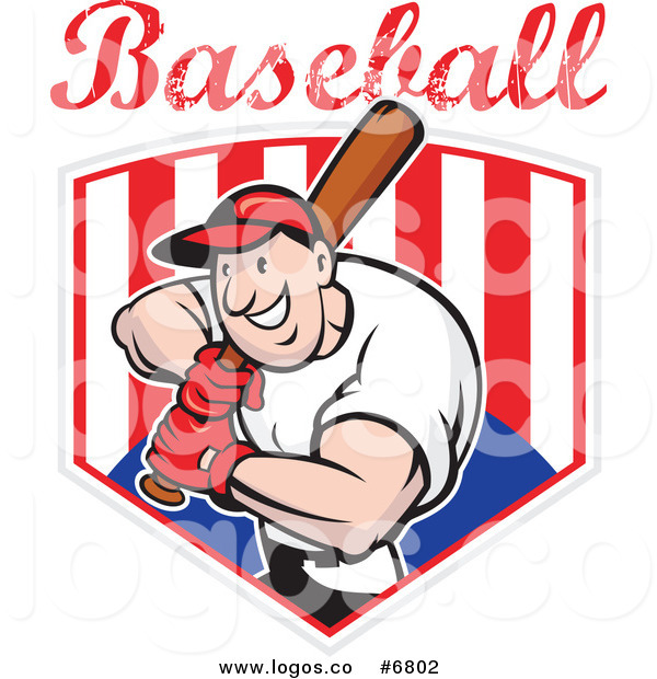 600x620 Royalty Free Clip Art Vector Logo Of A Baseball Player Batting