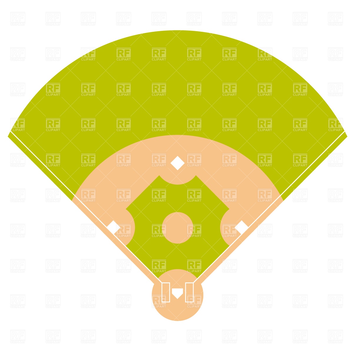 1200x1200 Baseball Field Plan Drawing Free Download Vector Clip Art Image