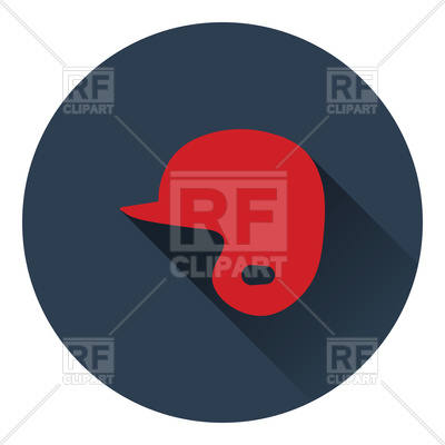 400x400 Flat Color Design Of Baseball Helmet Icon Royalty Free Vector Clip
