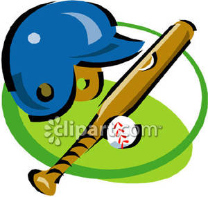 300x285 A Baseball Helmet, Bat And Ball