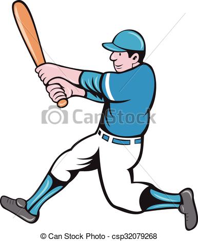 386x470 Baseball Player Batter Swinging Bat Isolated Cartoon . Clip Art