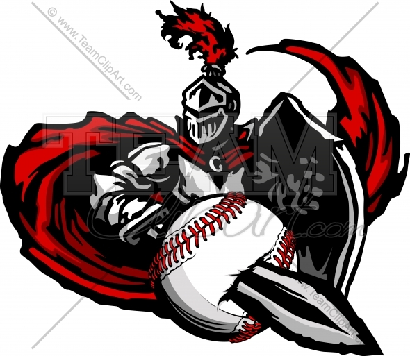 590x513 Knight Baseball Mascot Vector Image