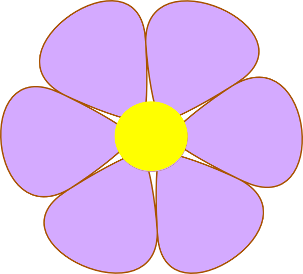 600x542 Purple Flower Clipart Simple Flower
