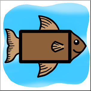 304x304 Clip Art Basic Shapes Fish Rectanglefish Color I