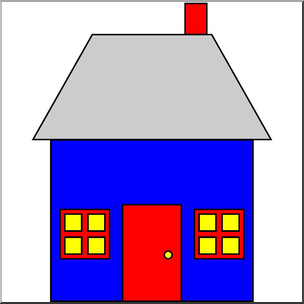 304x304 Clip Art Basic Shapes House 2 Color I Abcteach