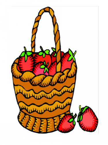 375x500 Basket Of Strawberries Collage Digital Download Clipart Art Clip
