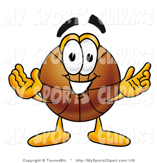 600x620 Sports Clip Art Of A Cute Smiling Basketball Mascot Cartoon