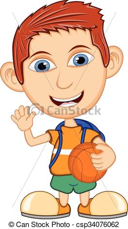 264x470 The Boy Playing Basketball Cartoon Vector Illustration Clip Art