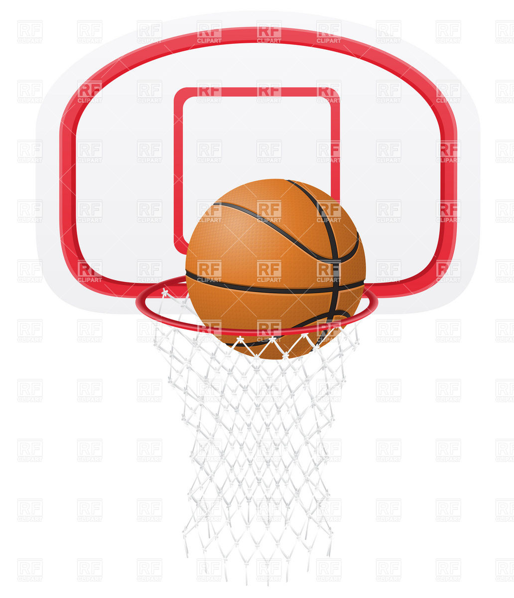 1032x1200 Basketball Ball In The Basket Royalty Free Vector Clip Art Image