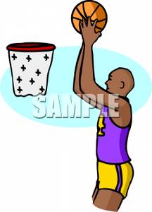 216x300 A Black Basketball Player Shooting Hoops Clipart Picture