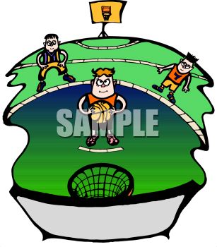 307x350 Royalty Free Clip Art Image Cartoon Of A Boy Making A Free Throw
