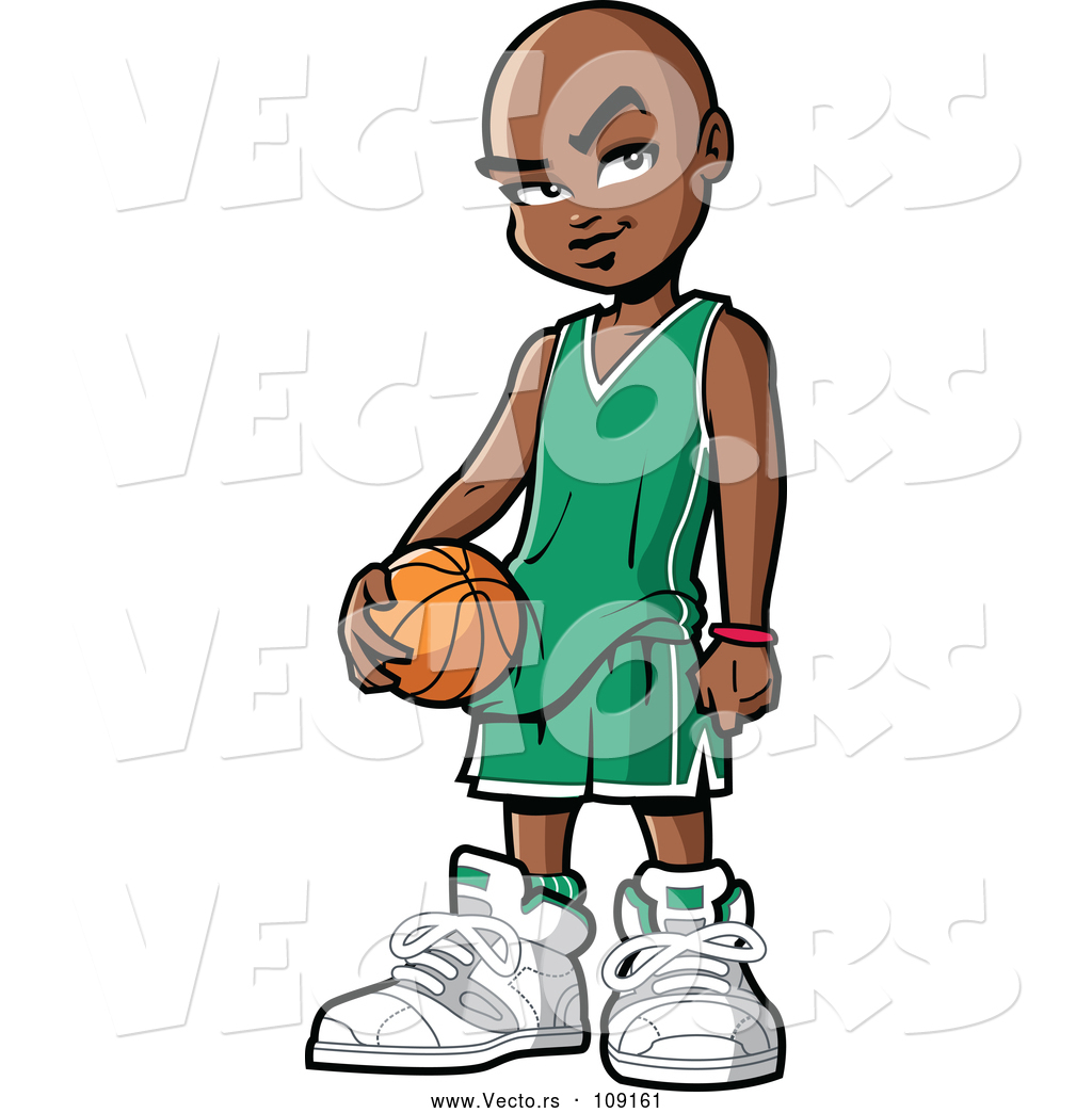 1024x1044 Vector Of Black Boy Holding A Basketball By Clip Art Mascots