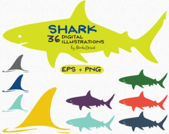 340x270 Shark Clip Art Etsy