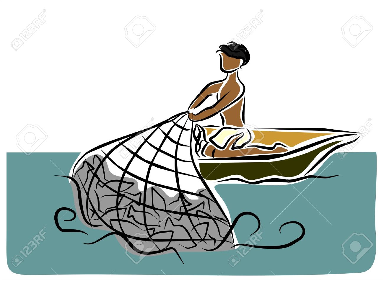 1300x952 Man Fishing In Boat Clipart