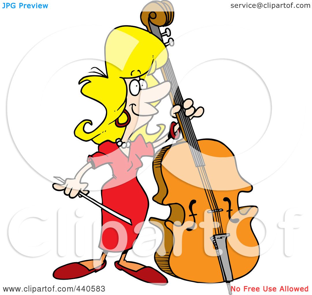 1080x1024 Royalty Free (Rf) Clip Art Illustration Of A Cartoon Female Bass