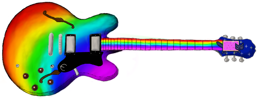 900x350 Guitar Clipart Rainbow