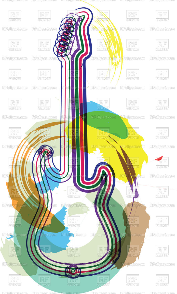 721x1200 Guitar Music Instrument Abstract Illustration Royalty Free Vector