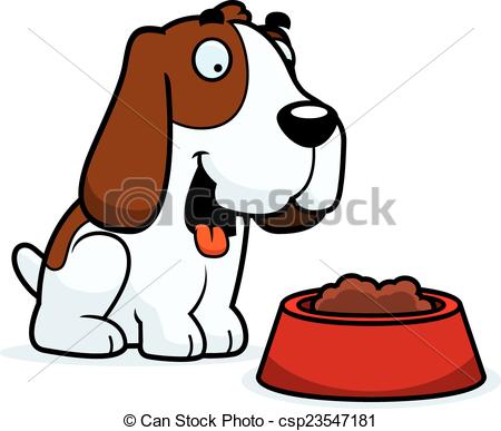 450x387 Cartoon Basset Hound Food. A Cartoon Illustration Of A Vector