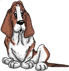 236x245 Old Hound Dog Blue. Sells For 7.29. Lady Ida, Racoon, Trees, Words