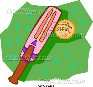 300x281 Cricket Bat And Ball Vector Clip Art
