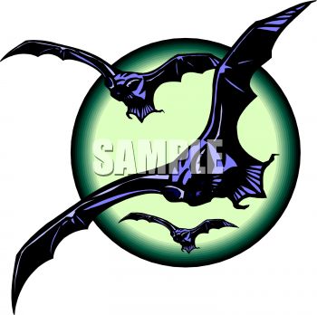 350x348 Bats Flying Across The Moon