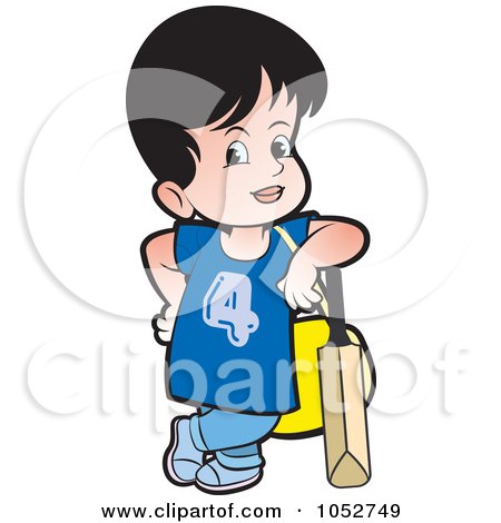 450x470 Clipart Of A Cricket Bat In Color And Black And White