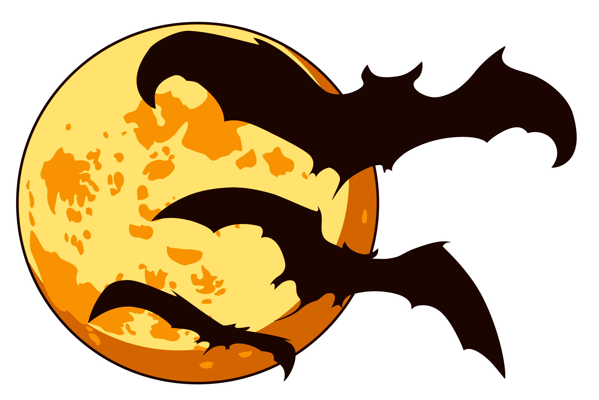 2002x1339 Orange Halloween Moon With Bats Png Clipartu200b Gallery