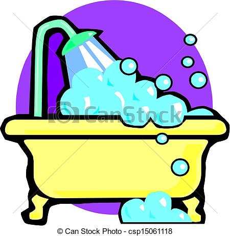 450x462 Illustration Of A Bathtub Vector Clip Art