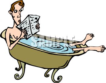 350x273 Man Reading The Paper In The Tub