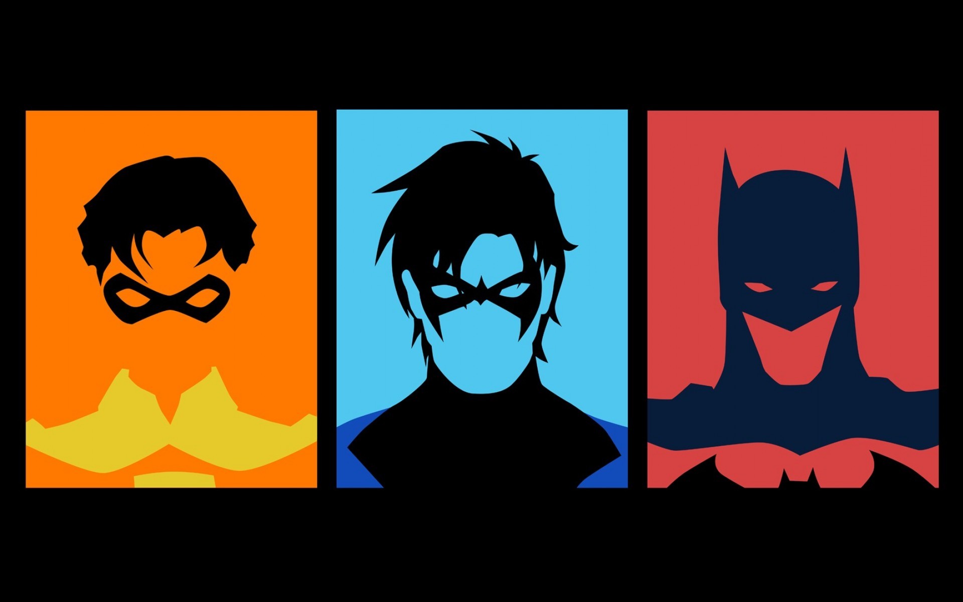 1920x1200 Batman, Robin, Minimalistic, Dc Comics, Superheroes, Nightwing