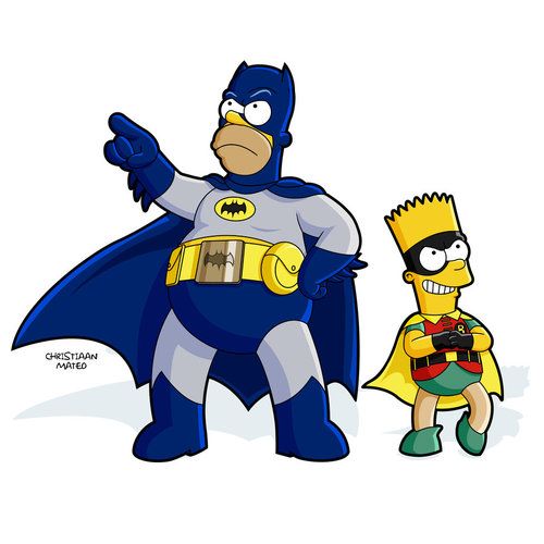 500x500 Simpsons Batman Amp Robin Vector Art By Christiaan Mateo