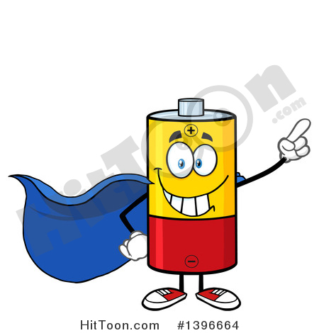 450x470 Battery Character Clipart