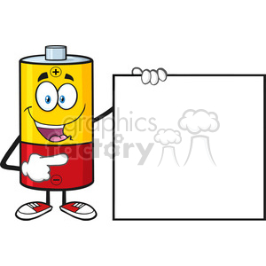 300x300 Royalty Free Royalty Free Rf Clipart Illustration Battery Cartoon
