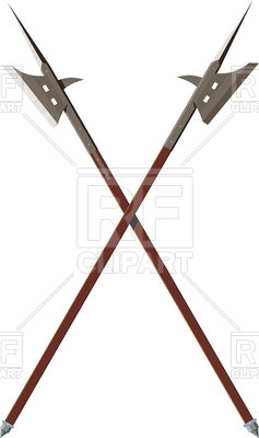 237x400 Crossed Battle Halberds Royalty Free Vector Clip Art Image