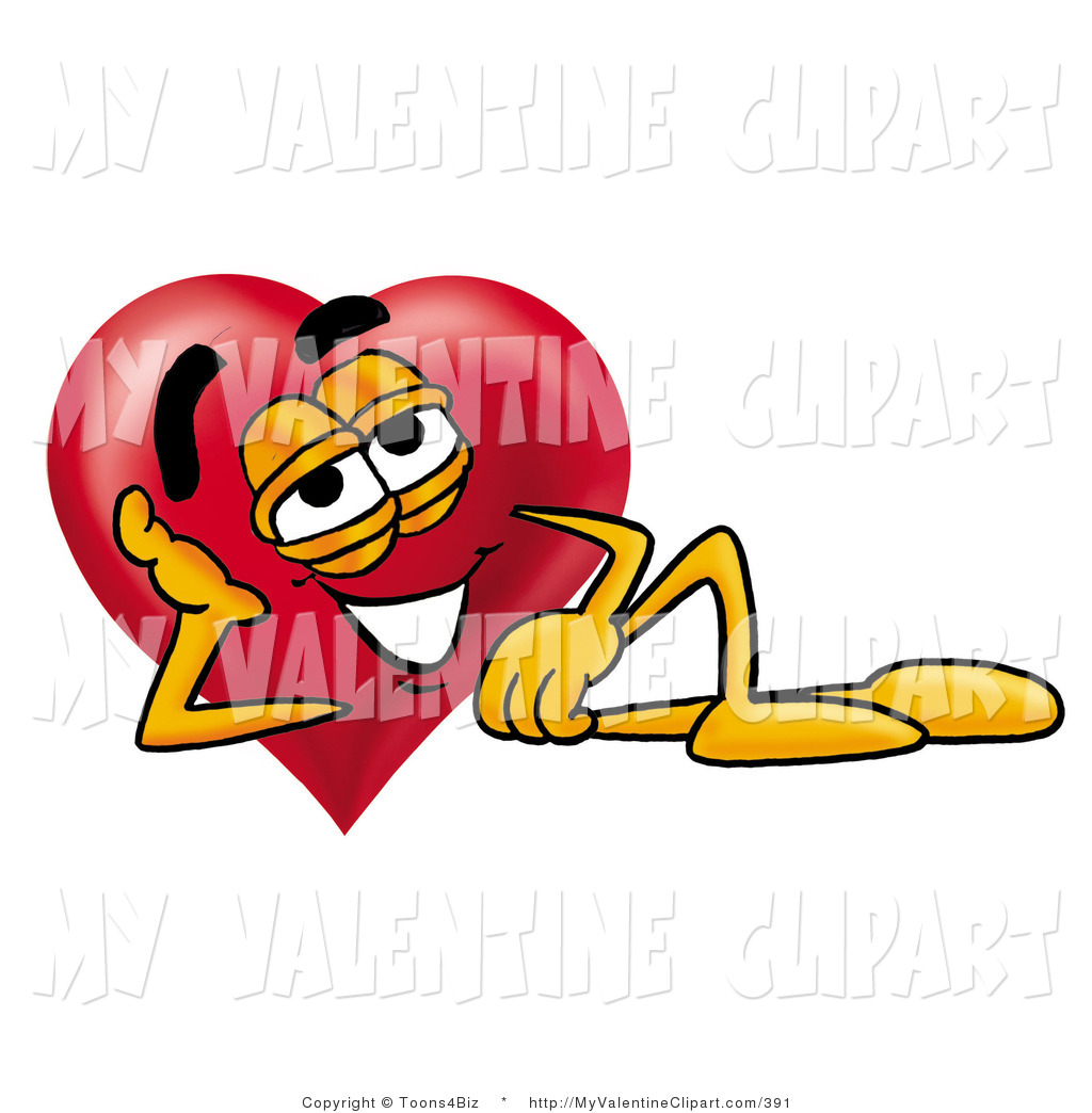 1024x1044 Valentine's Clipart Of A Relaxing Love Heart Mascot Cartoon