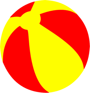 291x299 Strandball Beachball Ball Bright Red And Yellow Clip Art