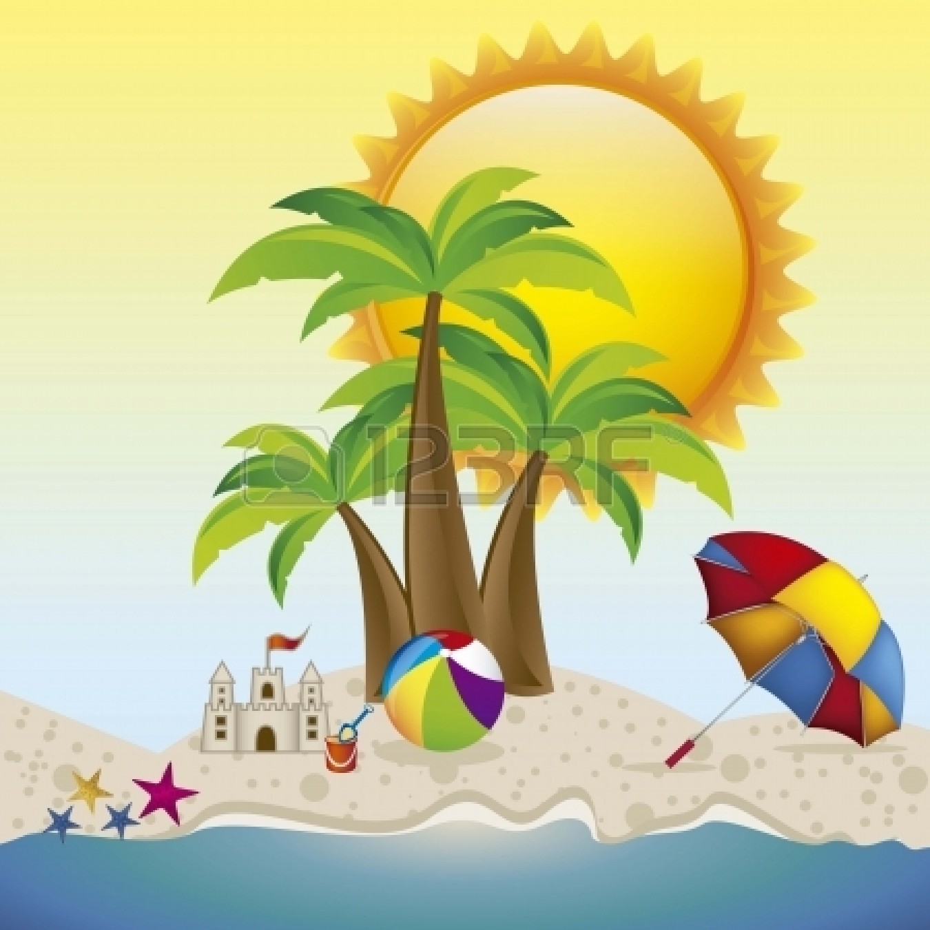 1350x1350 Beach Vacation Clip Art