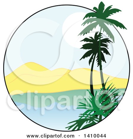 450x470 Clipart Illustration Of A Beautiful Tropical Beach Scene By Dero