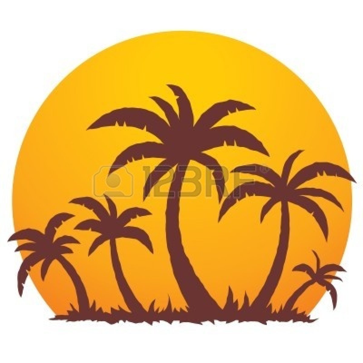1200x1200 Palm Tree Sunset Silhouette Clip Art