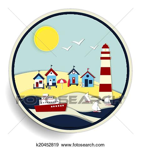 450x470 Seascape Clipart Beach Themed