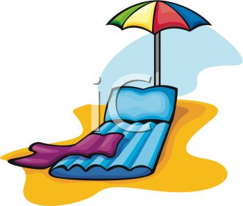 350x296 Inflatable Beach Chair With An Umbrella And A Towel