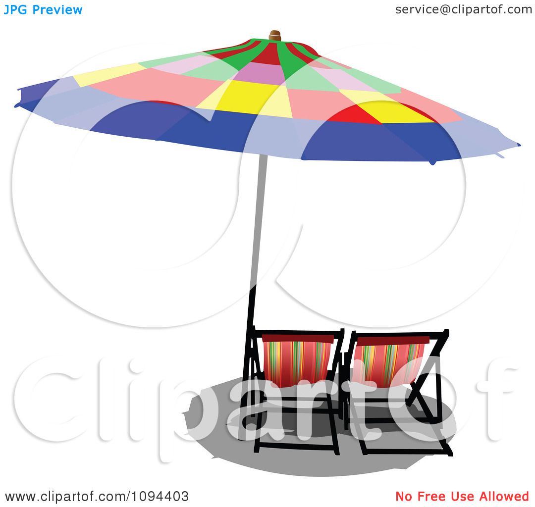1080x1024 Clipart Colorful Beach Umbrella Casting Shade On Chairs